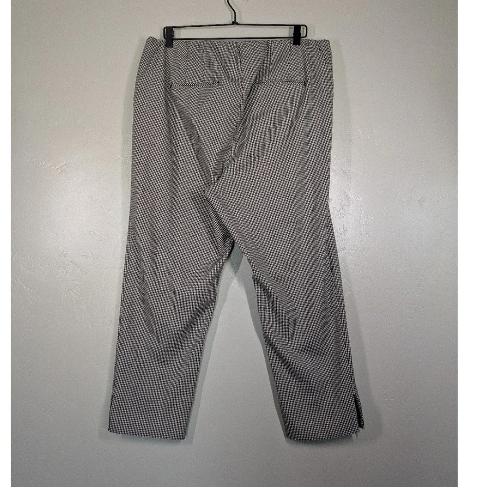 J Jill‎ Premium Bi Stretch Womens 18 Houndsooth Cropped Pants Careerwear Office